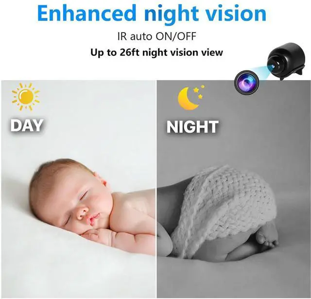 Alt view image 5 of 5 - Small Wireless WiFi IP Camera, Concealed Portable Camera,HD1080P Video Recording Live Feed,Baby Monitor Camera with Night Vision,Motion Detection,Cloud Storage for Remote Security Outdoor/Indoo