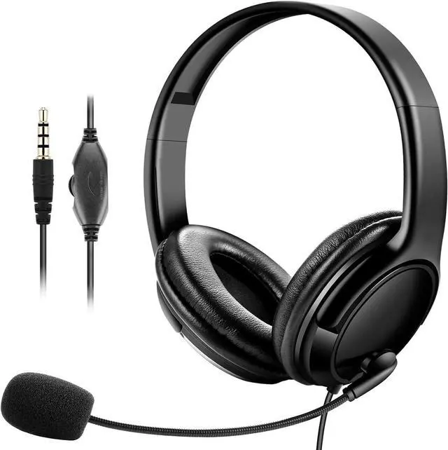 Main image of XOSDA Bulk Headphones with Microphone 10 Pack for Classroom School, Wholesale Durable On-Ear Wired Headsets for Kids Students Adults Office Computer