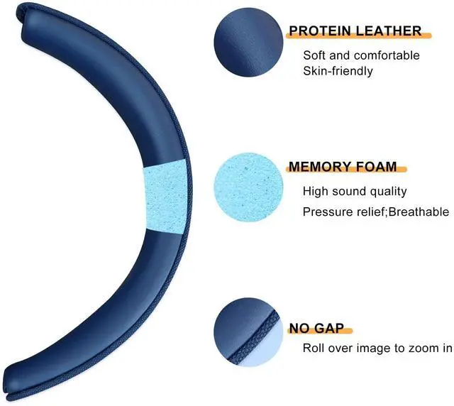 Alt view image 4 of 5 - SINOWO Headset Strap,Replacement Headbands Straps for Bowers & Wilkins PX8/PX7 s2/PX7 s2e (do not fit PX7) Headphones,Headset Head Cushion Cover Repair Part (Blue)
