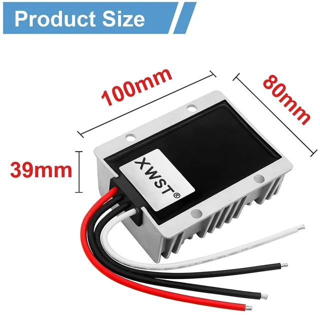 Alt view image 3 of 5 - 36V 48V Step Down to 24V 30A 720W DC Converter Voltage Reducer, Waterproof Buck Transformer Power Supply
