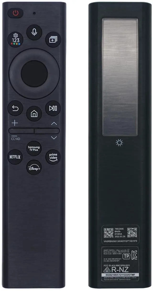 Main image of BN59-01385A Solar Voice Remote Compatible with Samsung Frame Smart TV, USB-C Rechargeable Bluetooth Remote Control with Solar Charging Compatible with Samsung 2021-2022 Neo LED 4K Ultra HD