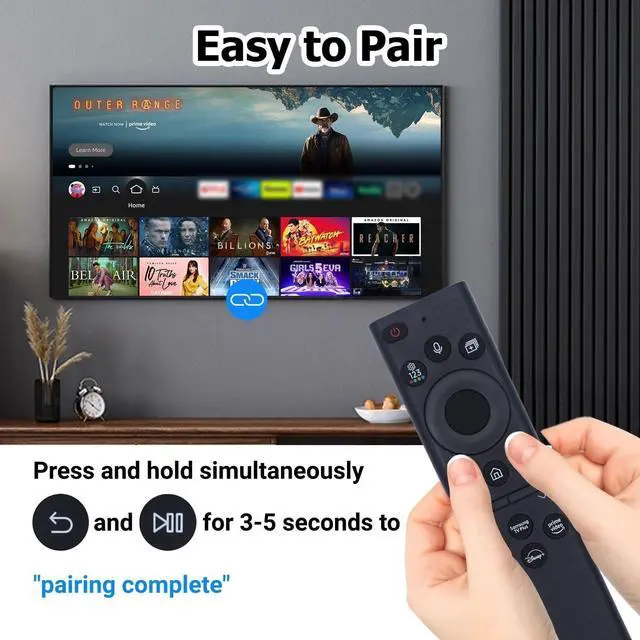 Alt view image 3 of 5 - BN59-01385A Solar Voice Remote Compatible with Samsung Frame Smart TV, USB-C Rechargeable Bluetooth Remote Control with Solar Charging Compatible with Samsung 2021-2022 Neo LED 4K Ultra HD