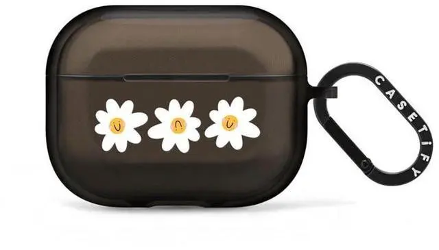 Main image of CASETiFY Impact Airpods Pro (3rd) Case with Ring - Daisies by Laura Jane Illustrations - Black