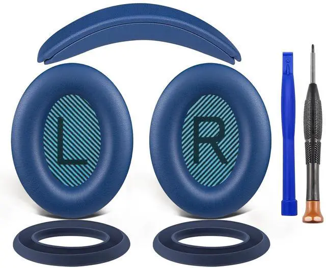 Main image of SOULWIT Replacement Kit for Bose SoundTrue Around-Ear II (Sound True AE2) Headphones, Ear Pads Cushions + Headband + Silicone Earpads Cover Protector - Sapphire Blue(Blue Scrims)