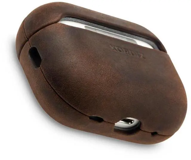 Main image of KORDIZ for AirPods Pro 3rd Generation Leather Case Cover Genuine Full-Grain Crazy Horse Cowhide Leather Case for Airpods Pro 3 Rugged Vintage Patina Front LED Visible (Rustic Br