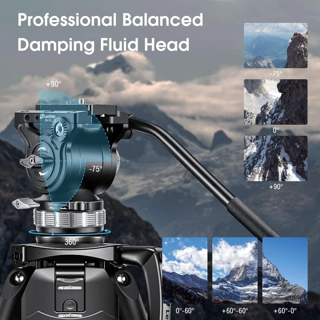 Alt view image 4 of 5 - Leofoto Professional Carbon Fiber Video Tripod with 360 Fluid Head, One Button Quick Height Adjust 38cm-172cm, 6-Leg Stable Camera Tripod for Wildlife Shooting, Long Lens Photography, Travel
