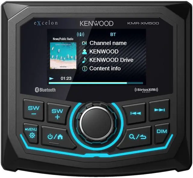 Main image of Kenwood KMR-XM500 eXcelon Marine & Motorsport Waterproof Digital Media Receiver with Corrosion Resistance & Bluetooth