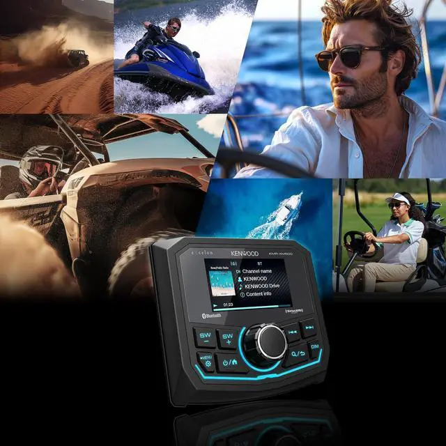 Alt view image 4 of 5 - Kenwood KMR-XM500 eXcelon Marine & Motorsport Waterproof Digital Media Receiver with Corrosion Resistance & Bluetooth