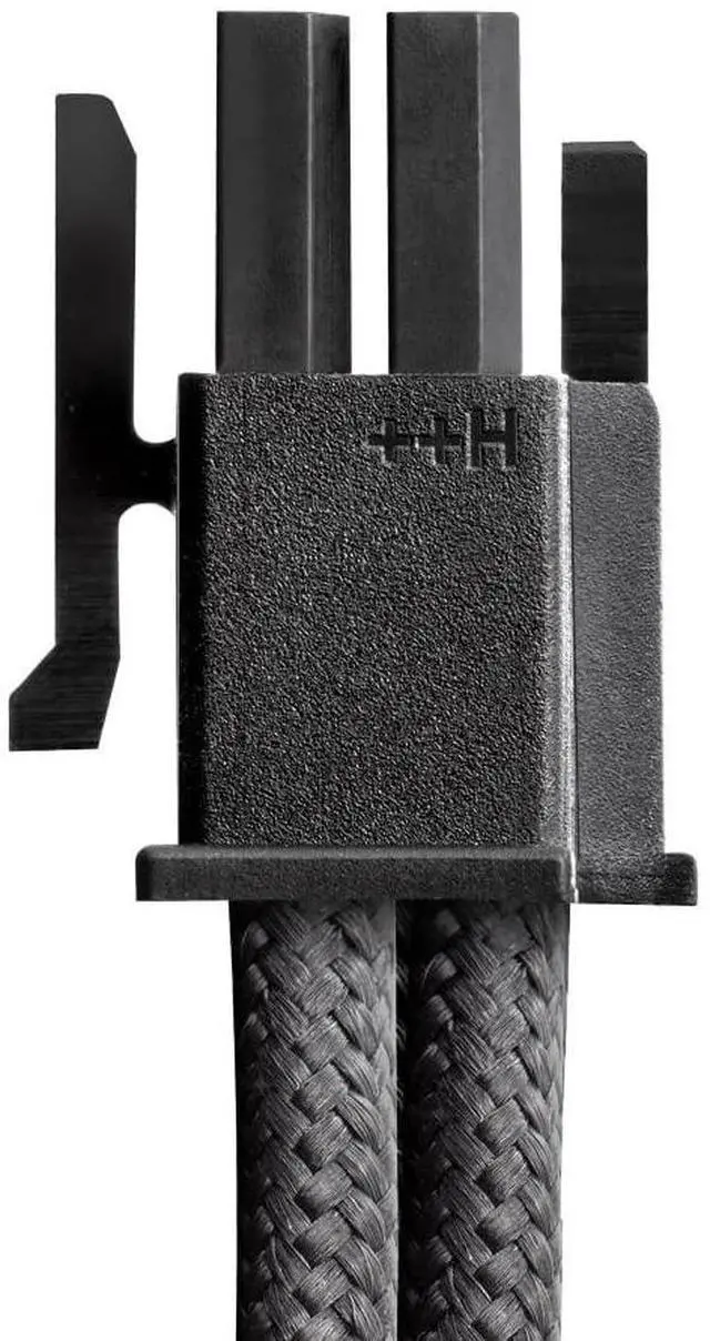 Alt view image 3 of 4 - CableMod RT-Series Pro ModFlex Sleeved 12V-2x6 12VHPWR 90 StealthSense PCIe Cable for ASUS/Seasonic/Phanteks (Variant B, Black + Silver)