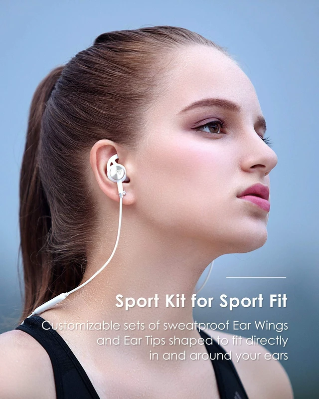 Alt view image 4 of 5 - PALOVUE Lightning Headphones Magnetic Earbuds MFi Certified with Mic, White