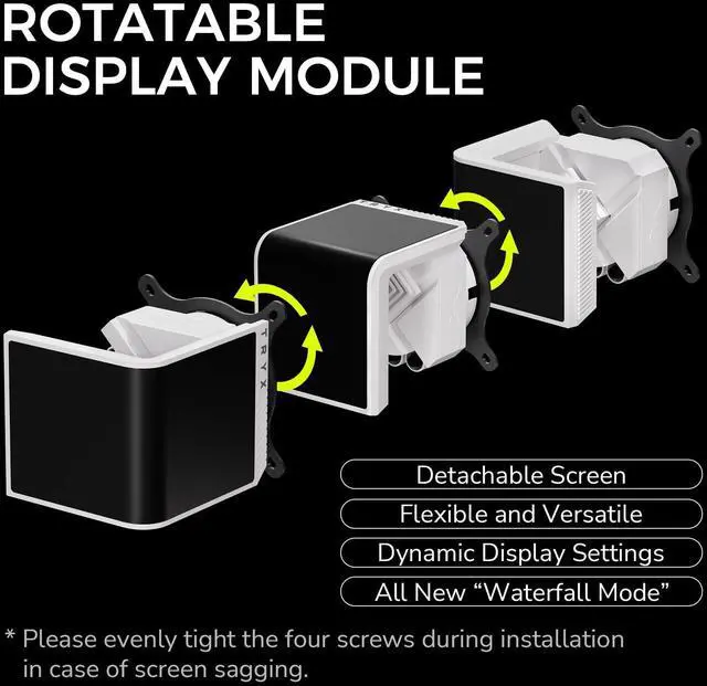 Alt view image 3 of 5 - TRYX PANORAMA SE 240 ARGB WHITE 240mm AIO Rotatable 6.67'' AMOLED Curved Screen 3D Anamorphic Effect Customizable AIO Cooler 240mm White Asetek Adela 260w TDP Intel LGA 1851/1700/1200/115X AM