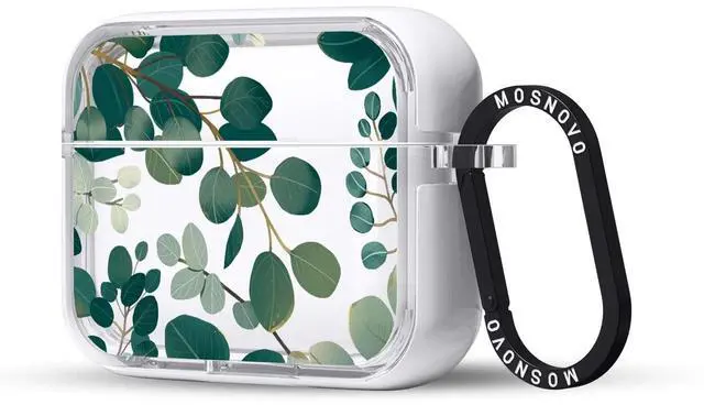 Main image of MOSNOVO for Airpods Pro & Airpods Pro 2 Case, Protective Clear Case with Shockproof Dual Layer Hard Luxe Metal Ring Designed for Airpods Pro 2 Generation - Eucalyptus