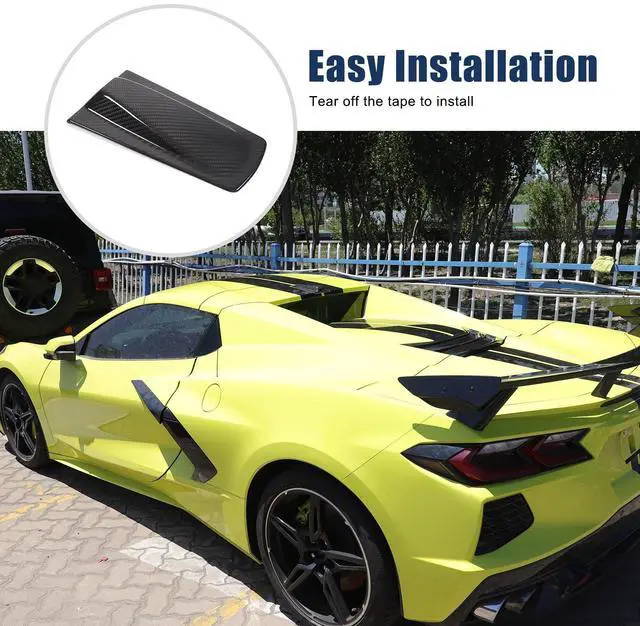 Alt view image 2 of 5 - Roof Top Backup Cameras Cover Trim Compatible with C8 Corvette Convertible Z06 Z51 2020-2024 Real Carbon Fiber 1PCS Reversing Camera Protection Cover Trim Accessories (Black Carbon)