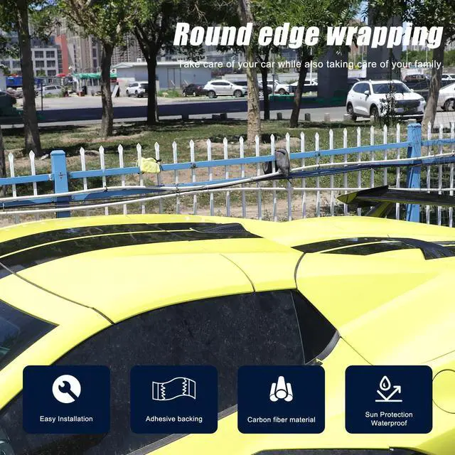 Alt view image 3 of 5 - Roof Top Backup Cameras Cover Trim Compatible with C8 Corvette Convertible Z06 Z51 2020-2024 Real Carbon Fiber 1PCS Reversing Camera Protection Cover Trim Accessories (Black Carbon)