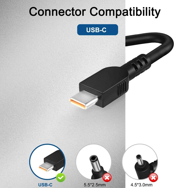 Alt view image 2 of 5 - 100W USB C Charger for Dell Pro 3 5 7 Pro 14 16 Max MC14250 MC16250 MC16255