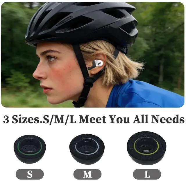Alt view image 5 of 5 - Adhiper Memory Foam Ear Tips and Ear Hooks for AirPods Pro 3 Earbuds 2025,for Airpods Pro3 nti-Slip Earhook,Replacement Earbud Ear Tips Accessories(Black)