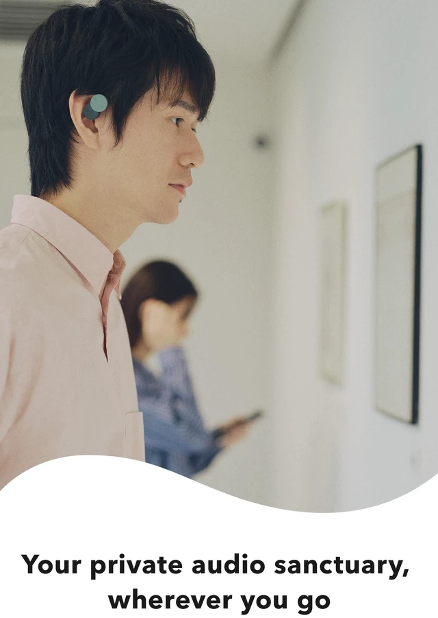 Alt view image 4 of 5 - nwm DOTS Wireless On-Ear Speakers (Open Ear Earphones) Stone White