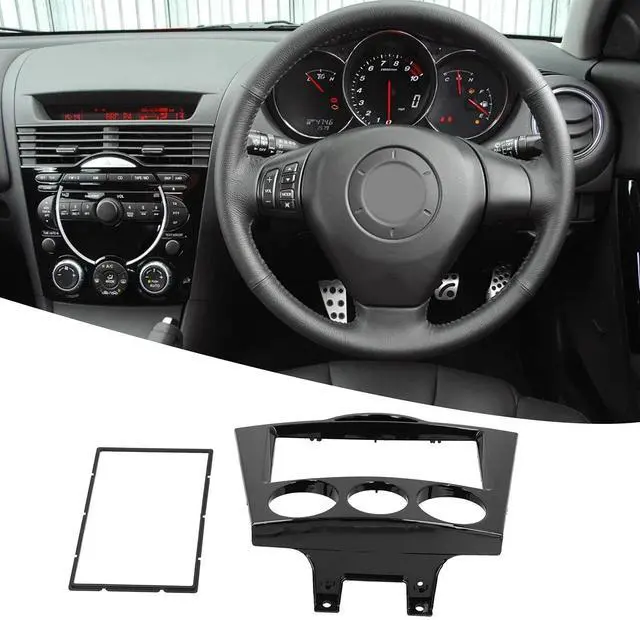 Alt view image 3 of 5 - 2Din Radio Stereo Fascia Frame Dash Cd Panel Trim Replacement For Rx-8 2003-2008,Car Interior And Exterior Decoration Modification