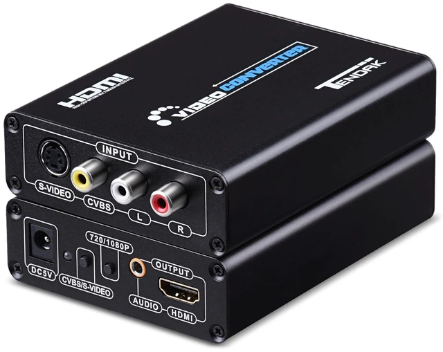 Main image of Tendak 3RCA CVBS Composite & S-Video R/L Audio to HDMI Converter Adapter Support 720P/1080P with 3RCA S-Video Cable for NES SNES N64 PS2 PS3 HDTV