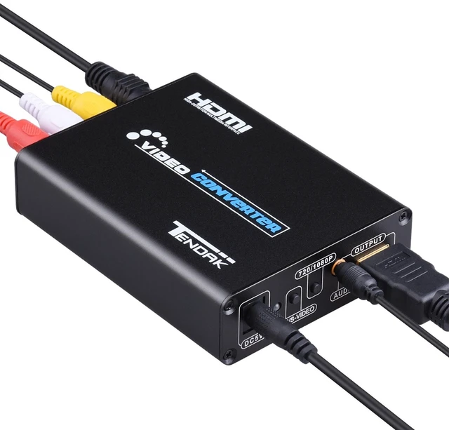 Alt view image 3 of 5 - Tendak 3RCA CVBS Composite & S-Video R/L Audio to HDMI Converter Adapter Support 720P/1080P with 3RCA S-Video Cable for NES SNES N64 PS2 PS3 HDTV