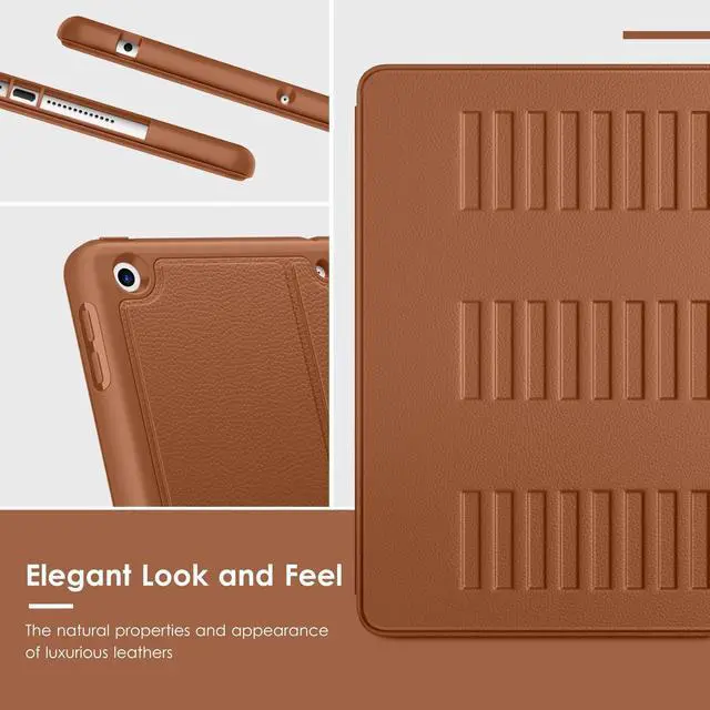 Alt view image 5 of 5 - VIKESI Case for iPad 9th / 8th / 7th Generation 10.2 inch (2021/2020/2019 Released),Multiple Angles Magnetic Stand Cover,Shockproof Back,Pencil Holder,and Auto Sleep/Wake,Brown