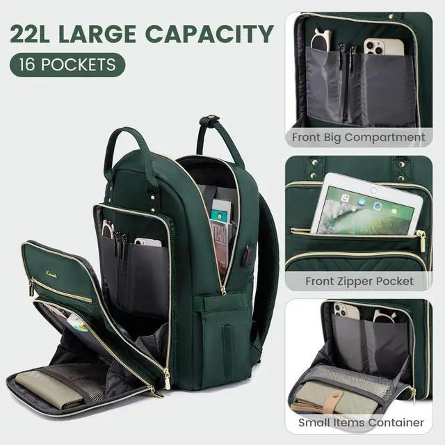 Alt view image 4 of 5 - LOVEVOOK Laptop Backpack for Women, Water Resistant Travel Work Backpacks Purse Stylish Business Teacher Nurse Computer