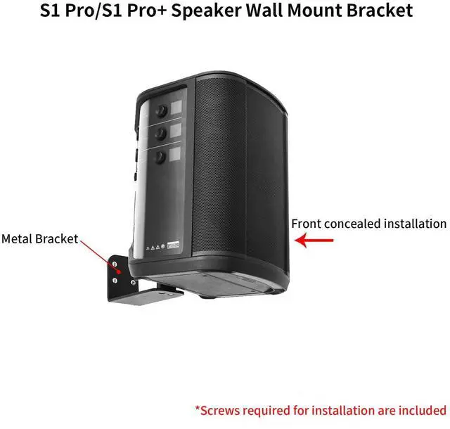 Alt view image 3 of 5 - SZZCNOX S1 Pro/S1 Pro+ Speaker Stand Wall Mount Bracket, Metal Wall Hanging Bracket, Wireless Bluetooth Speaker Hidden Wall Mounting Holder for Bose S1 Pro/S1 Pro + Home Theater Sound System