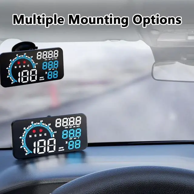 Alt view image 3 of 5 - Riloer Car Head Up Display with GPS Chip, Compass and Light Sensor, HUD With 5.5-inch(12.18 * 6.85cm) HD LED Screen, Automotive General HUD Head-Up Display GPS Speed Display G11, Colored