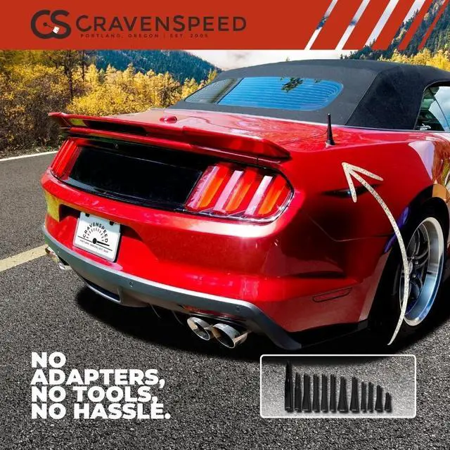 Alt view image 5 of 5 - CravenSpeed Stubby Antenna Compatible with Ford Bronco 2021-2023 ^^ Hood Mounted Short Antenna Replacement ^^ Made in The USA