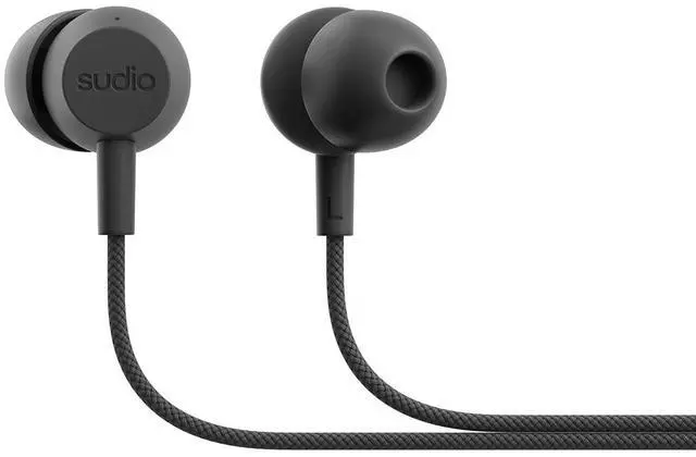 Main image of Sudio V3 Essential Wired Earbuds ^^ in Ear Headphones with Cable and USB-C Connector ^^ Tangle-Resistant Braided Cable ^^ Built-in Microphone ^^ IPX4 Water Resistant ^^ No Charging Needed ^^ (Black)
