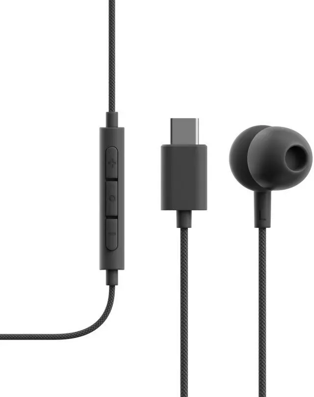 Alt view image 2 of 5 - Sudio V3 Essential Wired Earbuds ^^ in Ear Headphones with Cable and USB-C Connector ^^ Tangle-Resistant Braided Cable ^^ Built-in Microphone ^^ IPX4 Water Resistant ^^ No Charging Needed ^^ (Black)