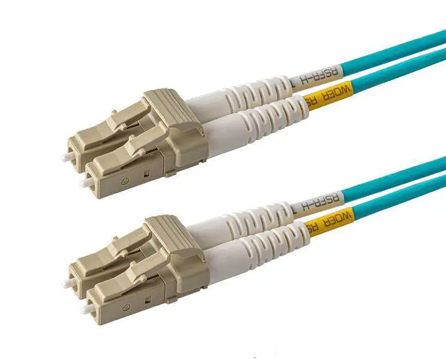 Main image of SpeedyFiberTX - 1-Pack 100 Feet Multimode 10G OM3 50/125 Fiber Patch Cable, Duplex LC to LC, Slim Zipcord Fire Retardant Plenum OFNP Cable Jacket