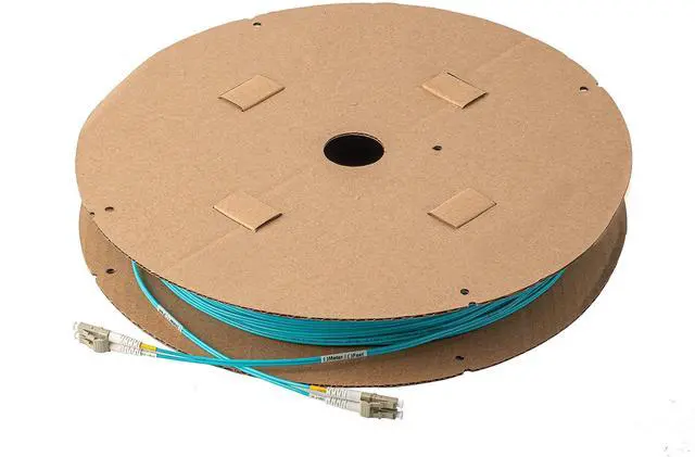Alt view image 2 of 4 - SpeedyFiberTX - 1-Pack 100 Feet Multimode 10G OM3 50/125 Fiber Patch Cable, Duplex LC to LC, Slim Zipcord Fire Retardant Plenum OFNP Cable Jacket