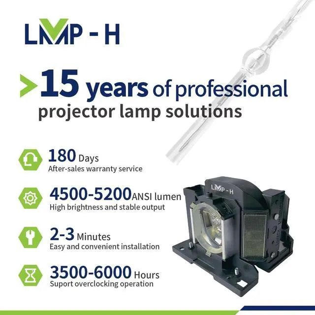 Alt view image 3 of 5 - LMP-H DT02061 Replacement Projector Lamp for Hitachi CP-EU4501WN CP-EU5001WN CP-EW5001WN CP-EX5001WN for Dukane ImagePro 8945WU for Maxell MC-EU5001 MC-EW5001 MC-EX5001