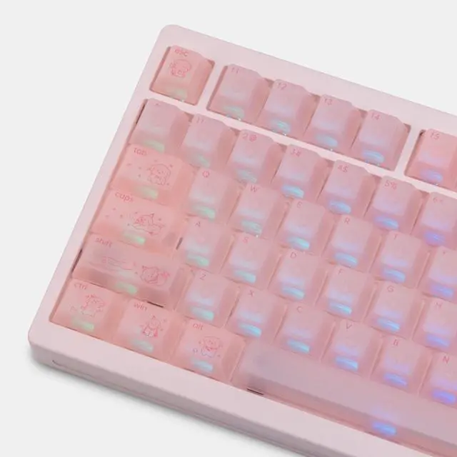 Alt view image 3 of 5 - KEEBMONKEY PMOKEY P75 75% Wireless Mechanical Keyboard, Tri-Mode RGB Gaming Keyboard with Dot-Matrix Display, Aluminum Alloy Body, Volume Knob, Up to 10000mAh Battery (Ultra Pink)