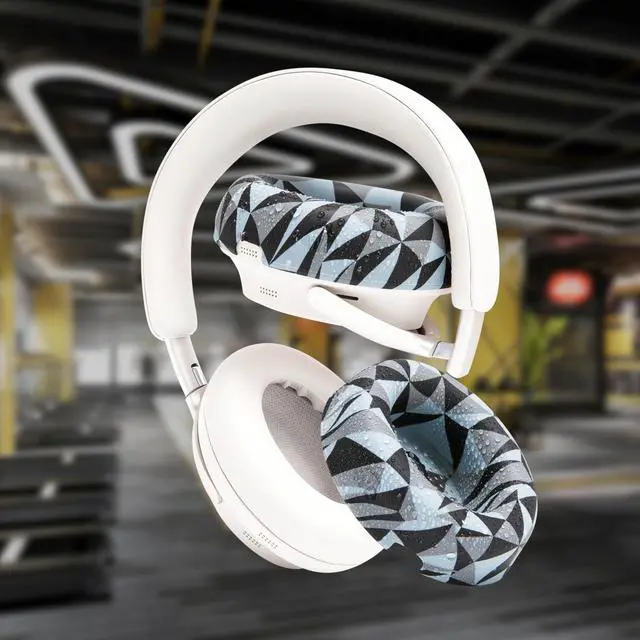 Alt view image 4 of 5 - WC SweatZ QC Ultra Patented Protective Earpad Covers Compatible with Bose QuietComfort Ultra Gen 1 & Gen 2 by Wicked Cushions ^^ Sweatproof & Washable ^^ Geo Grey