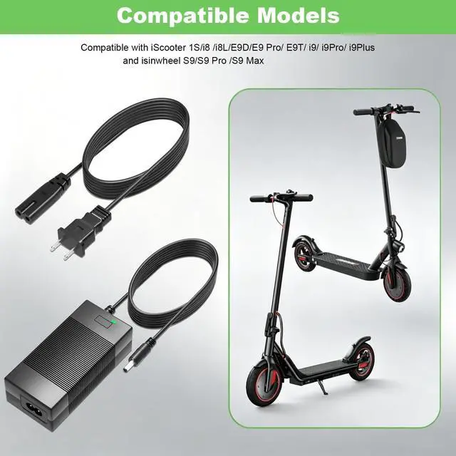 Alt view image 2 of 5 - 42V 2A Charger for iScooter 36V Lithium-ion Battery Compatible with iScooter i9, i9 Pro, i8, i8L, 1S and isinwheel U1, M10, S9 Pro, S9 Max Power Adapter Cord