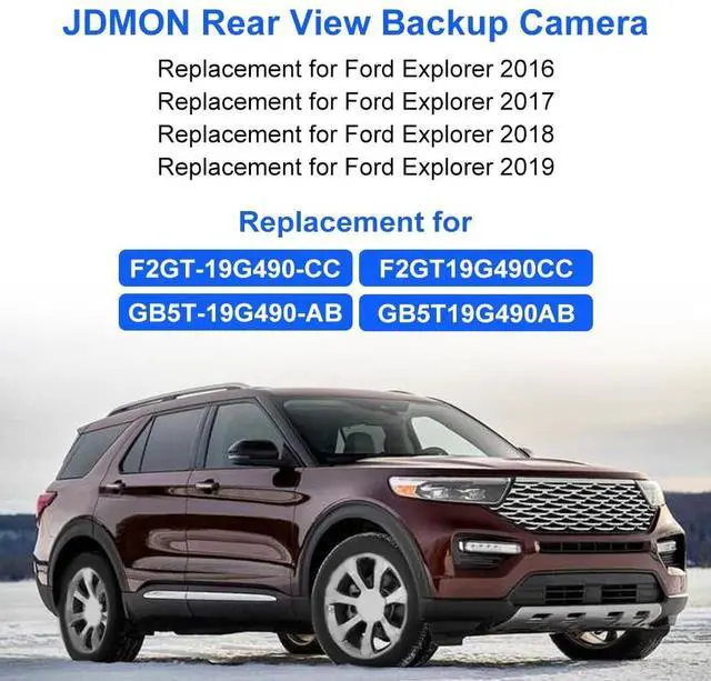 Alt view image 2 of 5 - JDMON Backup Reverse Rear Park Assist Camera Compatible with Ford Explorer 2016 2017 2018 2019 Replacement for F2GT-19G490-CC F2GT19G490CC GB5T-19G490-AB GB5T19G490AB