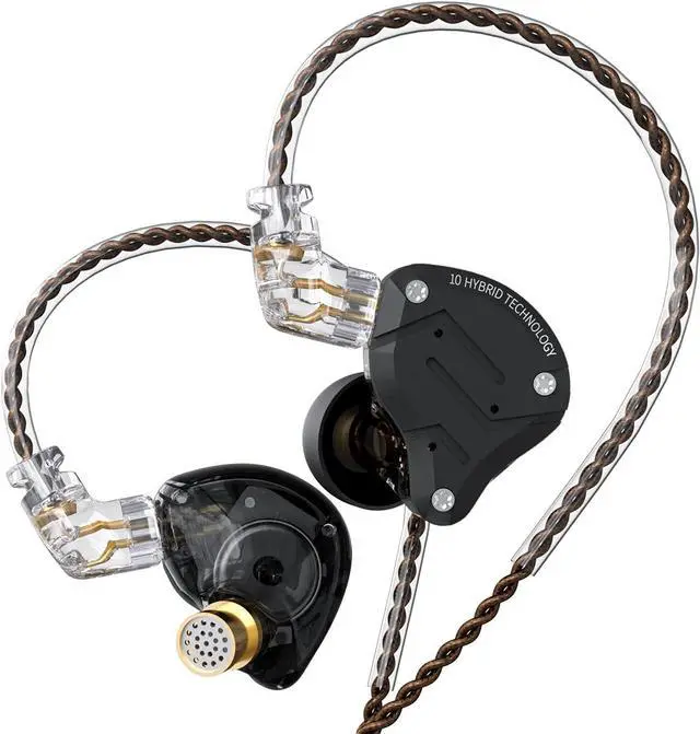 Main image of KZ ZS10 Pro Wired Earbuds in Ear Monitor Headphone KZ IEMs for Gaming in-Ear Earphone 4BA+1DD Drivers Metal Earphones with Stainless Steel Faceplate, 2 Pin Detachable Cable (Matte Black, Without Mic)