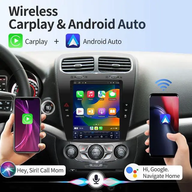 Alt view image 4 of 5 - Car Radio for Dodge Journey 2011-2019 Stereo Radio Replacement Upgrade 8Core 4+64G 9.7 Inch Touch Screen with Wireless Carplay & Android Auto WiFi SWC DSP Free AHD Camera Bluetooth