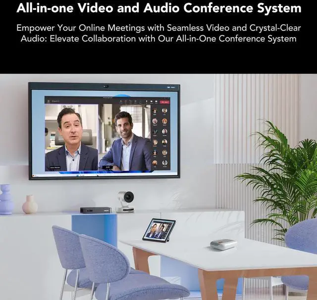 Alt view image 2 of 5 - NUROUM Conference Room Camera System, 5X Optical Zoom, Noise Cancellation, Autofocus, All-in-one Video Conferencing System, 1080P PTZ Webcam, Bluetooth Conference Speaker and Microphone