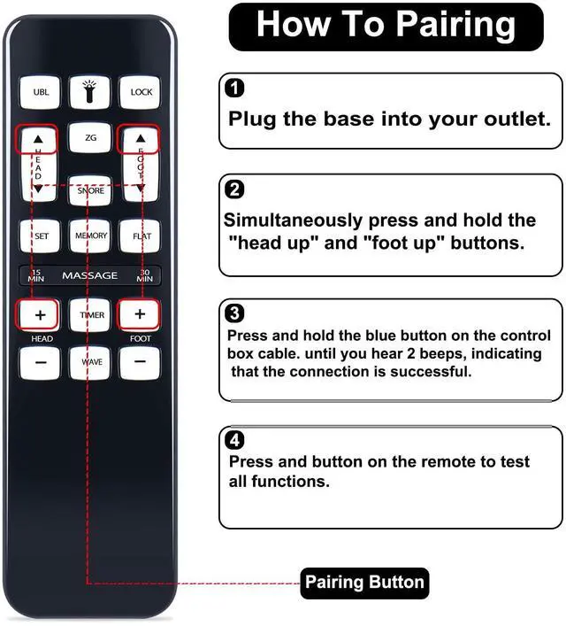 Alt view image 2 of 5 - WKOLF Adjustable Bed Remote for iDealBed iEscape Adjustable Bed Base