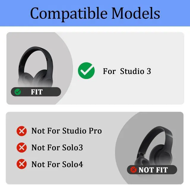 Alt view image 2 of 5 - Studio3 Replacement Headband & Hinge & Cushion Replacement for Beats Studio 3 Headphone,Durable Parts Accessories Repair Kit Set(Gray Gold
