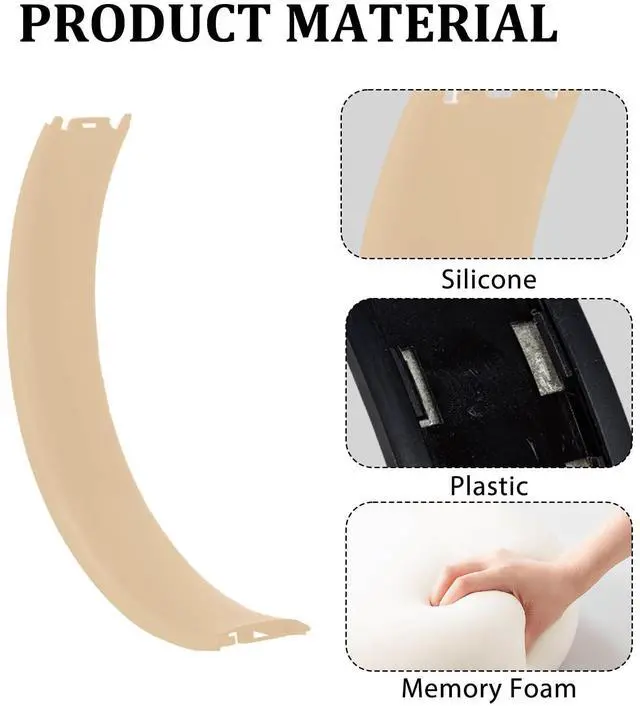 Alt view image 4 of 5 - Studio3 Replacement Headband & Hinge & Cushion Replacement for Beats Studio 3 Headphone,Durable Parts Accessories Repair Kit Set(Gray Gold