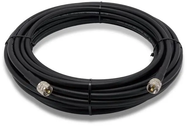 Main image of fmuser 50ft RG8U Low Loss Coaxial Cable with 50 Impedance, Ideal for FM Transmitter, CB Radio, HAM Radio, VHF Radio, VSWR Meter and Antenna (PL259-Male to PL259-Male)