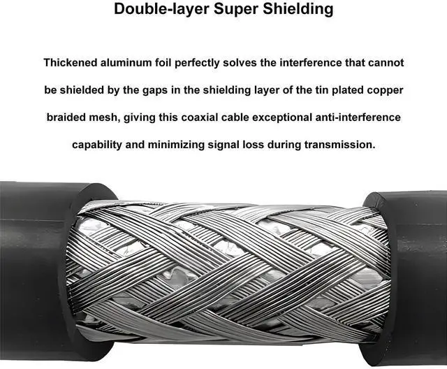 Alt view image 4 of 5 - fmuser 50ft RG8U Low Loss Coaxial Cable with 50 Impedance, Ideal for FM Transmitter, CB Radio, HAM Radio, VHF Radio, VSWR Meter and Antenna (PL259-Male to PL259-Male)