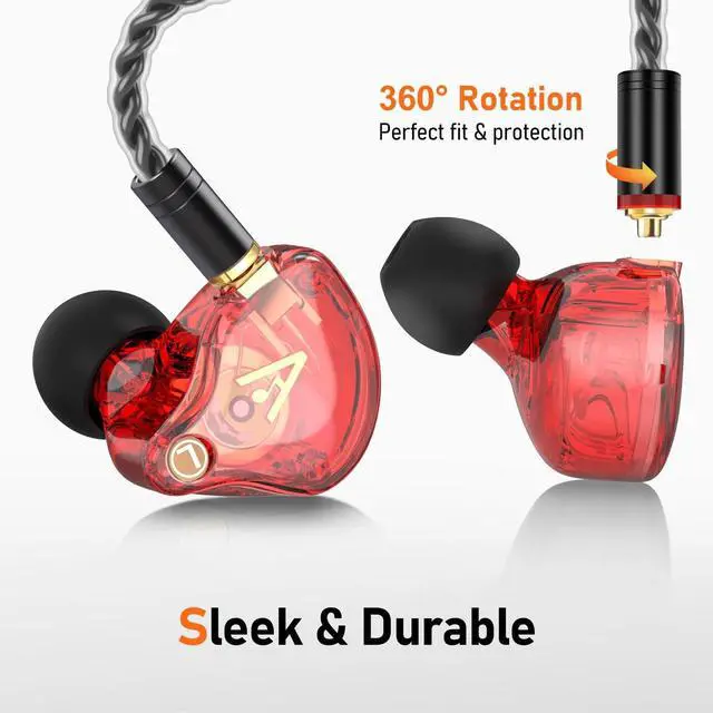 Alt view image 5 of 5 - Vibes 202M Wired Earbuds - HiFi in Ear Monitor Headphones - Noise Isolating Ear Buds w/ Mic - Clear Sound, Deep Bass & Comfort-Fit Gaming Earphones - MMCX to 3.5mm & Silver Plated Cord, Carrying Case