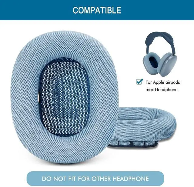 Alt view image 2 of 5 - GEVO Upgraded Ear Cushions Replacement Earpads for AirPods Max 1 & 2 Headphones, Protein Leather Ear Pads Ear Covers Cups with Memory Foam and Magnet for AirPods Max 1 & 2 (Sky Blue)