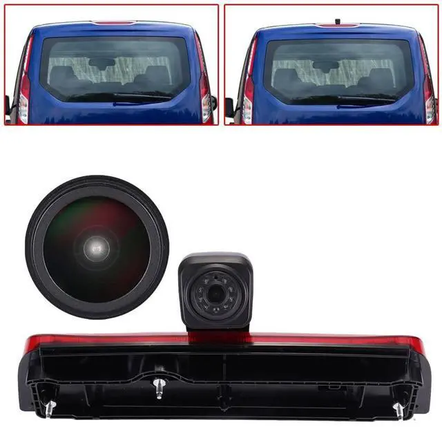 Main image of HD 1280x720p Third Brake Light Backup Camera Brake Lamp Rear View Reverse Camera Compatible with Ford Transit Connect 2014-2017 Van Transporter Business MPV SUV
