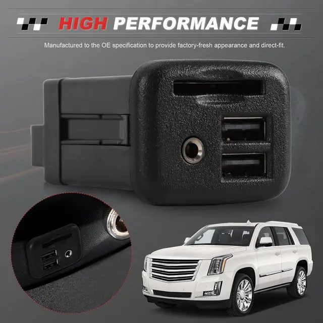 Alt view image 2 of 5 - Wanzuwbip 13519224 USB Port Interface AUX Jack Audio carplay fit for Silverado Sierra Escalade Tahoe Suburban Yukon with SD Card Slot & Jet Black